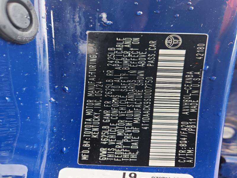 2025 Toyota Camry მანქანა იყიდება აუქციონზე, vin: 4T1DAACK9SU007750, აუქციონის ნომერი: 62856556