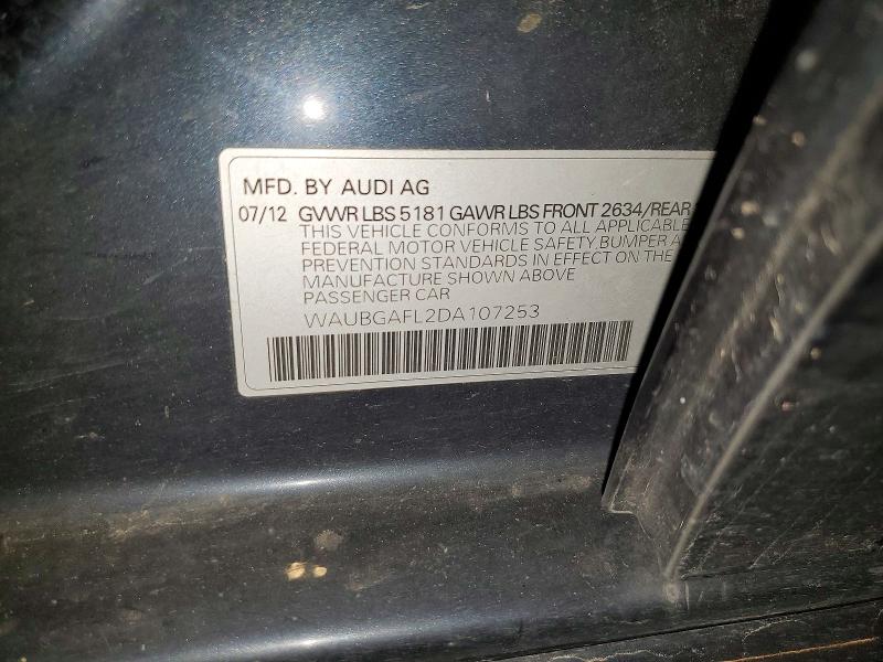Aukcja sprzedaży 2013 Audi S4, vin: WAUBGAFL2DA107253, numer aukcji: 62079056