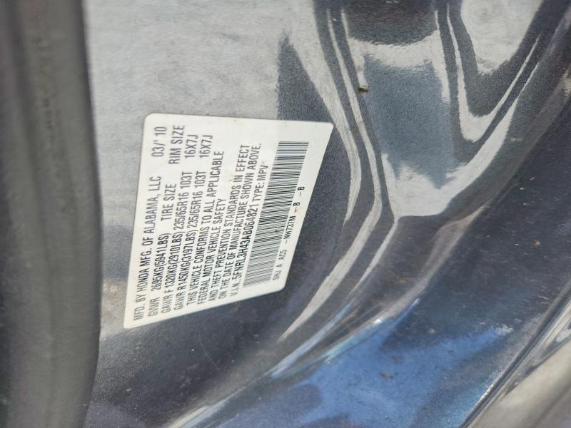 Aukcja sprzedaży 2010 Honda Odyssey, vin: 5FNRL3H43AB064821, numer aukcji: 61618636