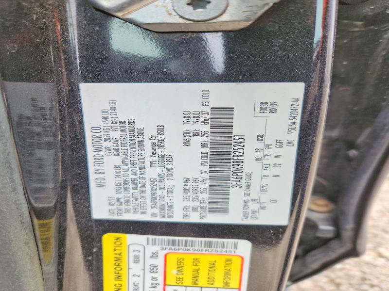 Продажа на аукционе авто 2015 Ford Fusion, vin: 3FA6P0K98FR252451, номер лота: 58882136