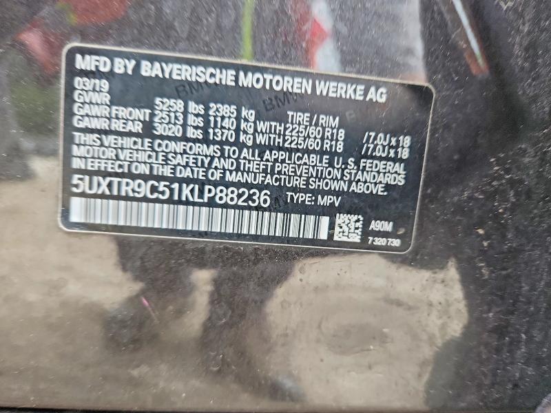 Продаж на аукціоні авто 2019 Bmw X3, vin: 5UXTR9C51KLP88236, номер лоту: 63383516