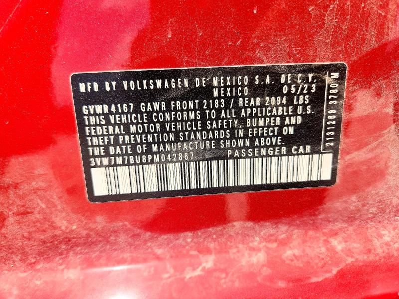 Продаж на аукціоні авто 2023 Volkswagen Jetta, vin: 3VW7M7BU8PM042867, номер лоту: 62566036