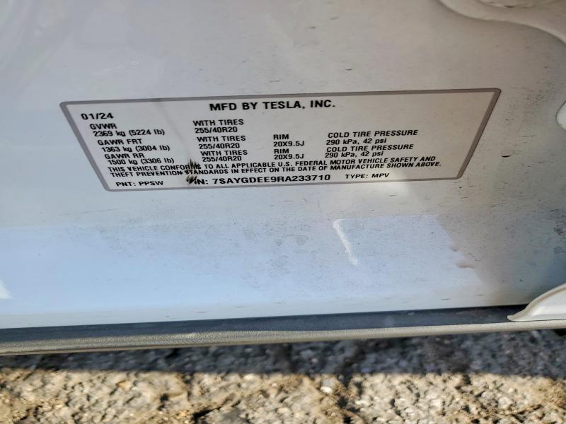 Продаж на аукціоні авто 2024 Tesla Model Y, vin: 7SAYGDEE9RA233710, номер лоту: 61154146
