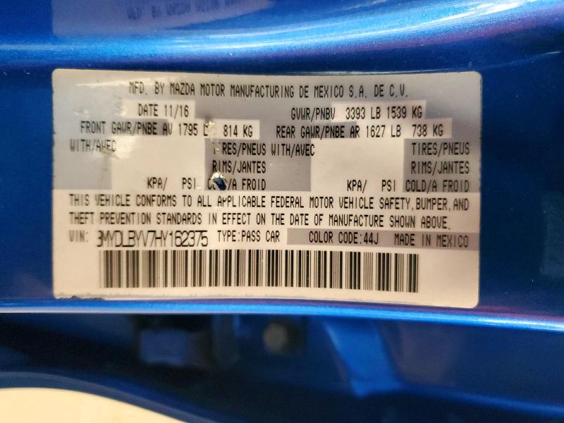 Aukcja sprzedaży 2017 Toyota Yaris Ia, vin: 3MYDLBYV7HY162375, numer aukcji: 60991066