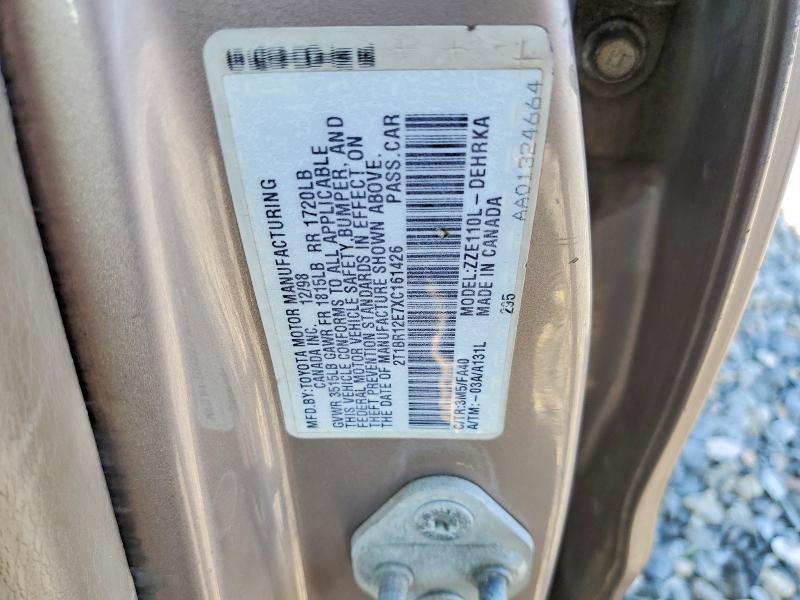 Продаж на аукціоні авто 1999 Toyota Corolla, vin: 2T1BR12E7XC161426, номер лоту: 60404126