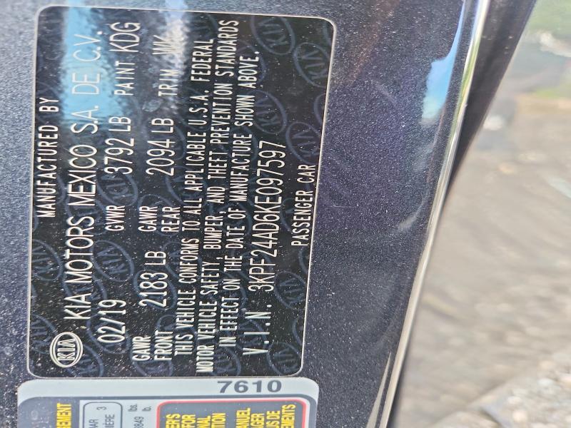 Продаж на аукціоні авто 2019 Kia Forte, vin: 3KPF24AD6KE097597, номер лоту: 59872636