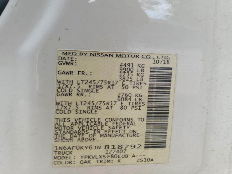 Продажа на аукционе авто 2018 Nissan Nv, vin: 1N6AF0KY6JN818792, номер лота: 60232846