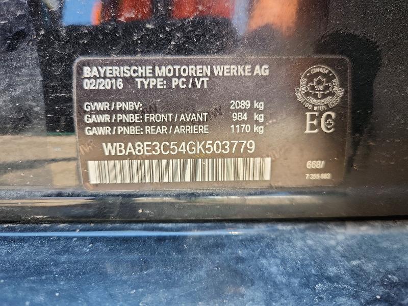 Продаж на аукціоні авто 2016 Bmw 328, vin: WBA8E3C54GK503779, номер лоту: 60313736