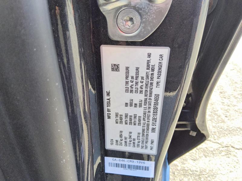 Aukcja sprzedaży 2025 Tesla Model 3, vin: 5YJ3E1EB3SF884650, numer aukcji: 63334516