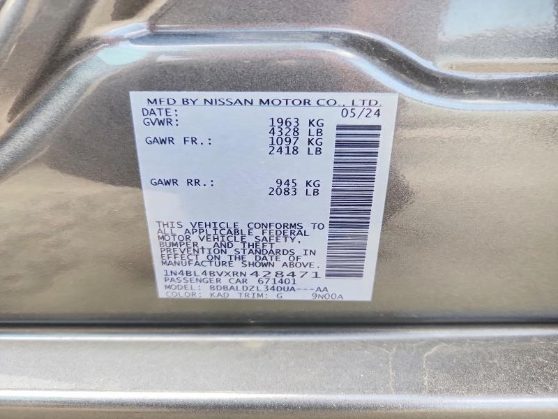 Продаж на аукціоні авто 2024 Nissan Altima, vin: 1N4BL4BVXRN428471, номер лоту: 85992975