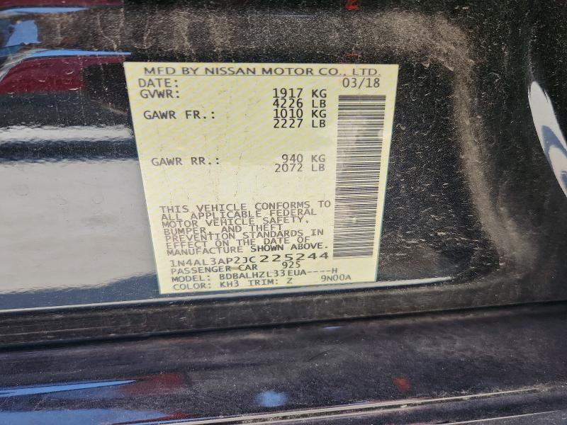 Aukcja sprzedaży 2018 Nissan Altima, vin: 1N4AL3AP2JC225244, numer aukcji: 62990326