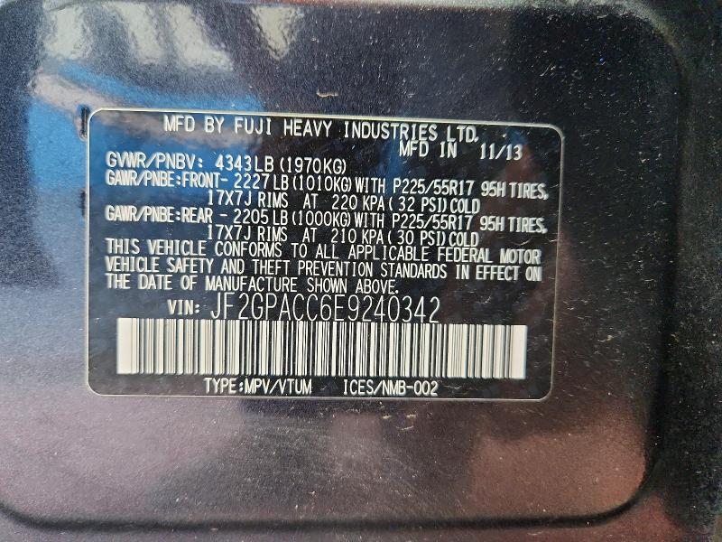 62240976 :رقم المزاد ، JF2GPACC6E9240342 vin ، 2014 Subaru Xv Crosstrek مزاد بيع