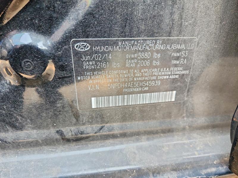 Продажа на аукционе авто 2014 Hyundai Elantra, vin: 5NPDH4AE5EH545939, номер лота: 59242936