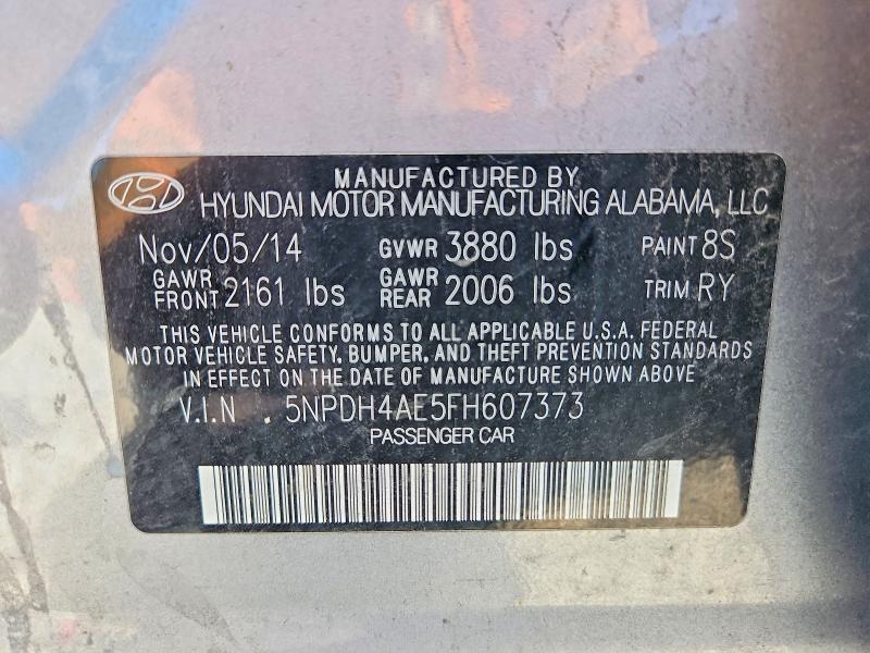 Aukcja sprzedaży 2015 Hyundai Elantra, vin: 5NPDH4AE5FH607373, numer aukcji: 63059076