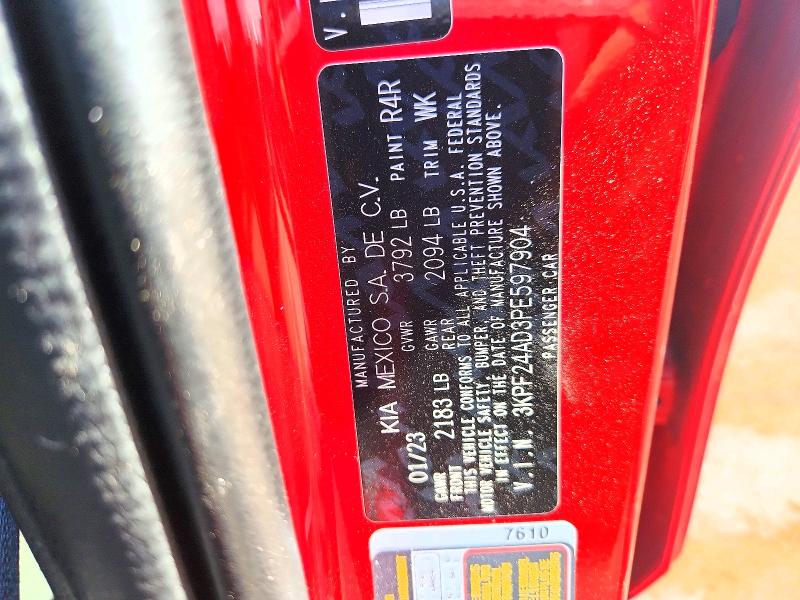 59610346 :رقم المزاد ، 3KPF24AD3PE597904 vin ، 2023 Kia Forte مزاد بيع