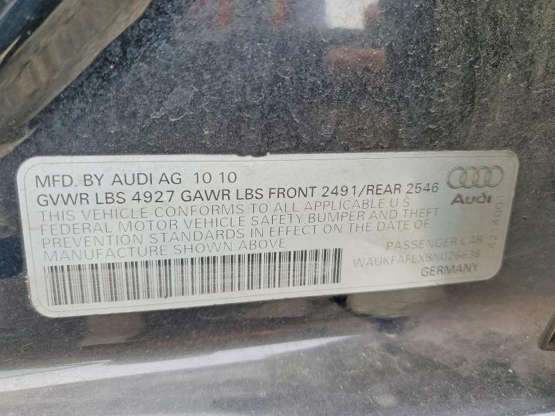 2011 Audi A4 მანქანა იყიდება აუქციონზე, vin: WAUKFAFLXBN026638, აუქციონის ნომერი: 62415716
