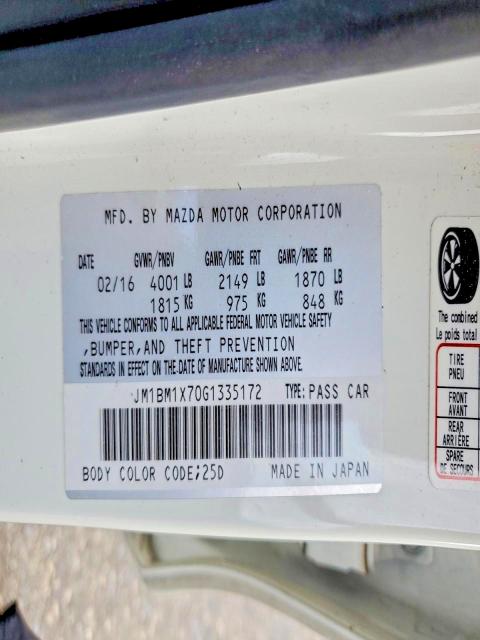 Продажа на аукционе авто 2016 Mazda 3, vin: JM1BM1X70G1335172, номер лота: 60753146