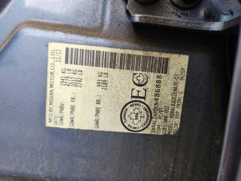 61819746 :رقم المزاد ، 1N4AL2AP0CN486888 vin ، 2012 Nissan Altima مزاد بيع