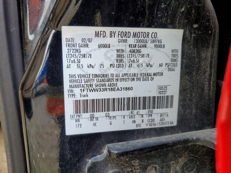 59784326 :رقم المزاد ، 1FTWW33R18EA31860 vin ، 2008 Ford F350 مزاد بيع