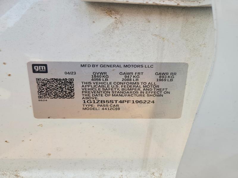 2023 Chevrolet Malibu მანქანა იყიდება აუქციონზე, vin: 1G1ZB5ST4PF196224, აუქციონის ნომერი: 61157816