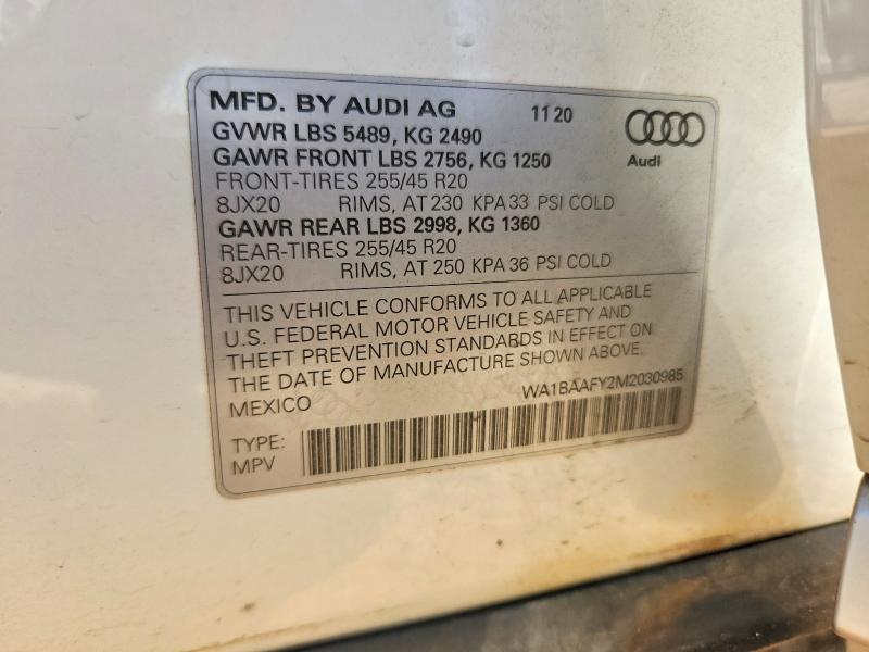 Продажа на аукционе авто 2021 Audi Q5, vin: WA1BAAFY2M2030985, номер лота: 60254146