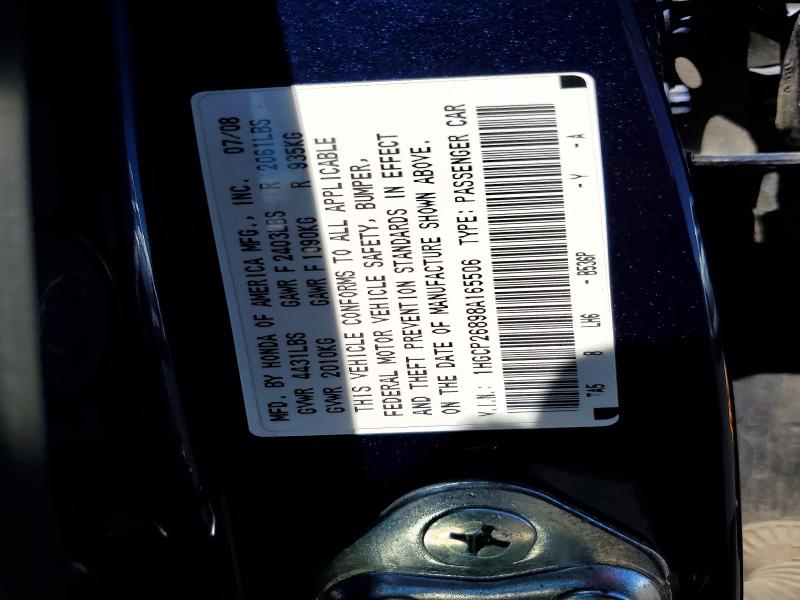 2008 Honda Accord მანქანა იყიდება აუქციონზე, vin: 1HGCP26898A165506, აუქციონის ნომერი: 62255746