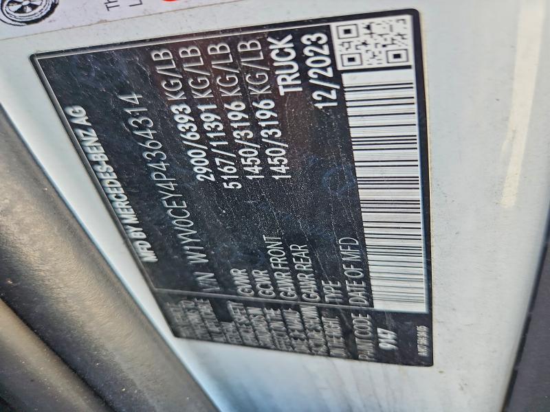 Aukcja sprzedaży 2023 Mercedes-benz Metris, vin: W1YV0CEY4P4364314, numer aukcji: 61909816