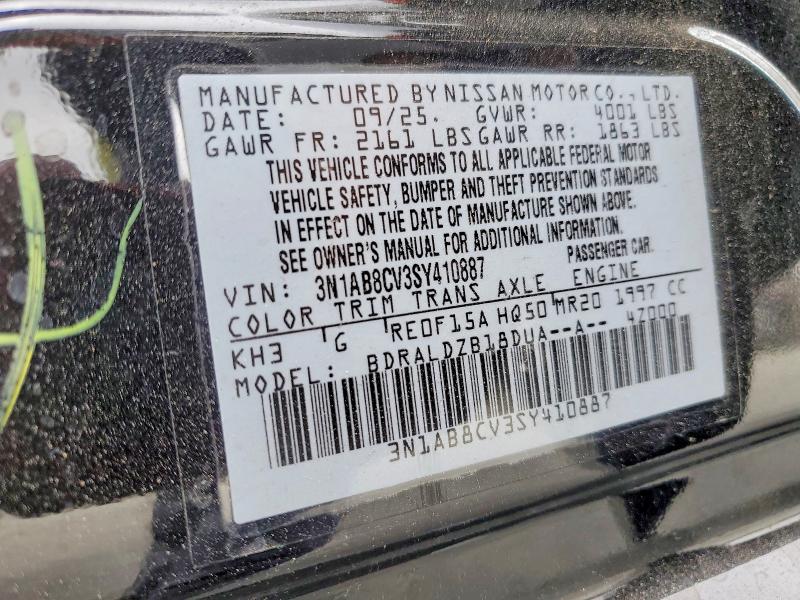 Aukcja sprzedaży 2025 Nissan Sentra, vin: 3N1AB8CV3SY410887, numer aukcji: 59373446