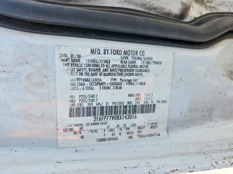 Продажа на аукционе авто 2008 Ford Crown Victoria, vin: 2FAFP71V08X143056, номер лота: 59869086
