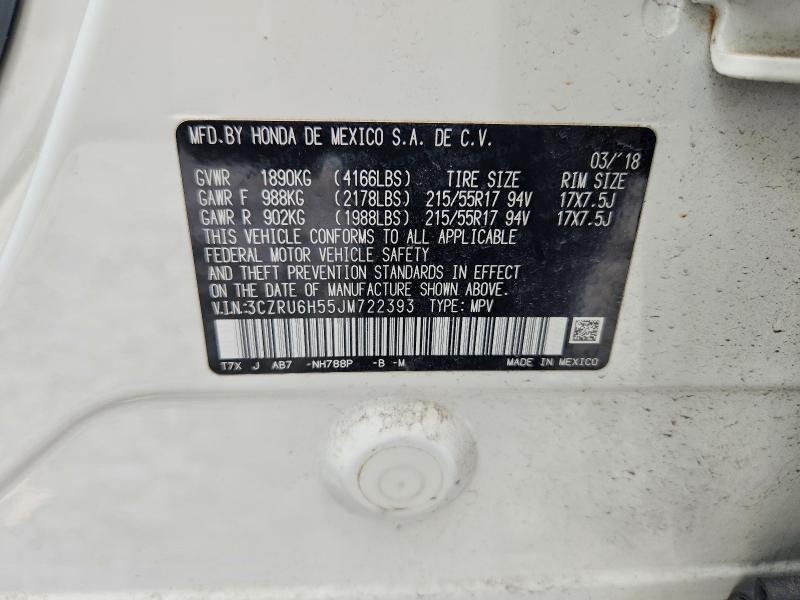 2018 Honda Hr-v მანქანა იყიდება აუქციონზე, vin: 3CZRU6H55JM722393, აუქციონის ნომერი: 61531786