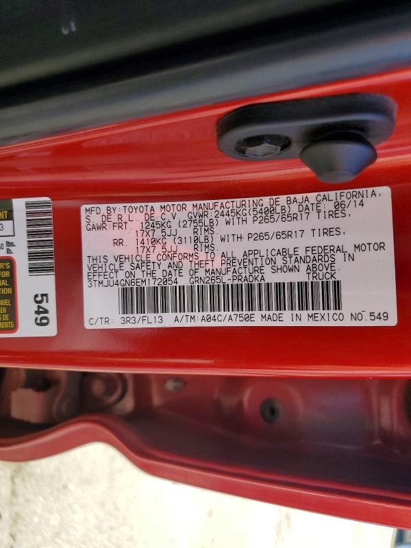 Продаж на аукціоні авто 2014 Toyota Tacoma, vin: 3TMJU4GN6EM172054, номер лоту: 60895376