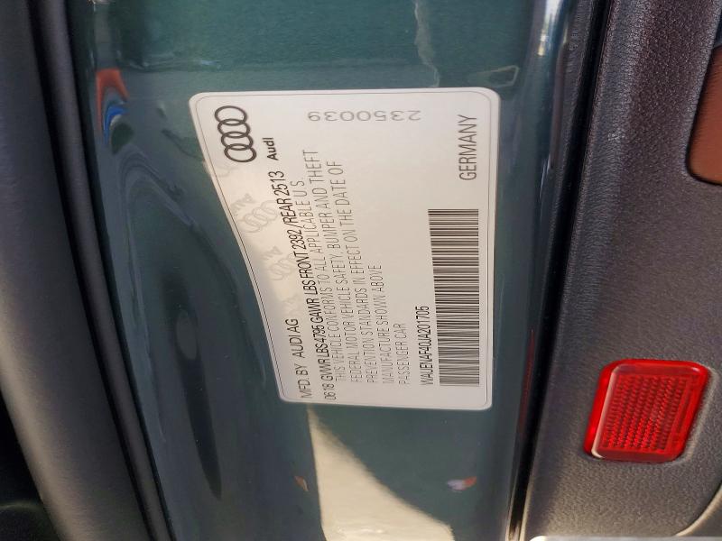 59219966 :رقم المزاد ، WAUENAF40JA201705 vin ، 2018 Audi A4 مزاد بيع