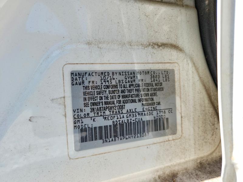 Продажа на аукционе авто 2017 Nissan Sentra, vin: 3N1AB7AP6HY213087, номер лота: 61121536