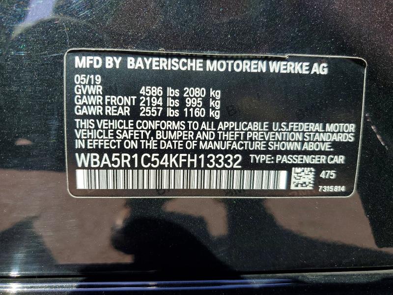 Продаж на аукціоні авто 2019 Bmw 330i, vin: WBA5R1C54KFH13332, номер лоту: 62997236
