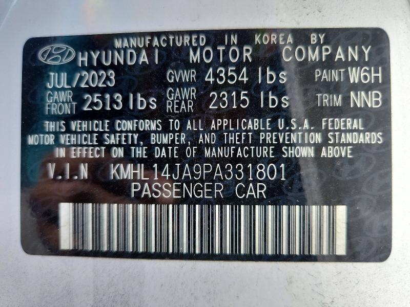 Aukcja sprzedaży 2023 Hyundai Sonata, vin: KMHL14JA9PA331801, numer aukcji: 62254506