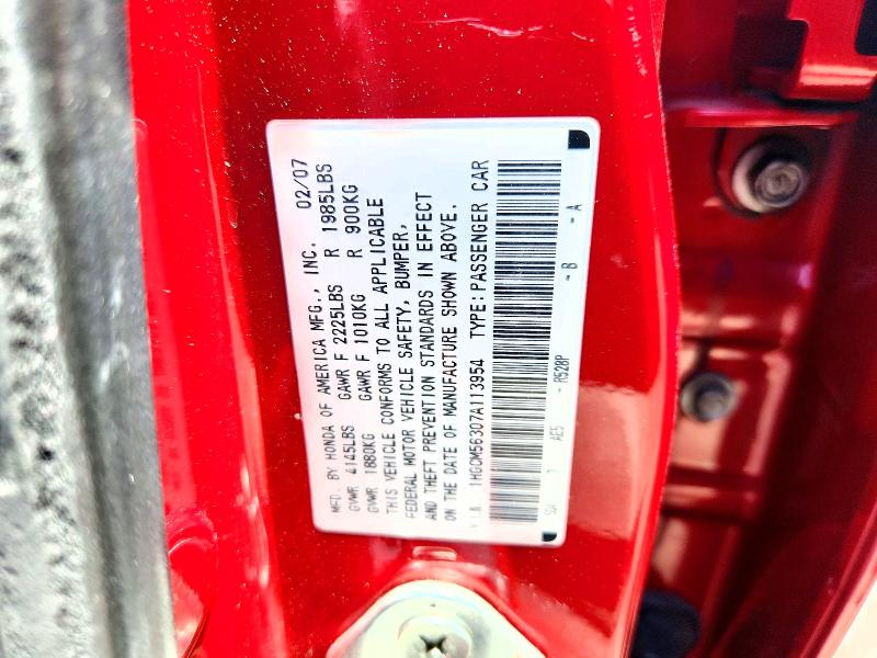 Aukcja sprzedaży 2007 Honda Accord, vin: 1HGCM56307A113954, numer aukcji: 60006696