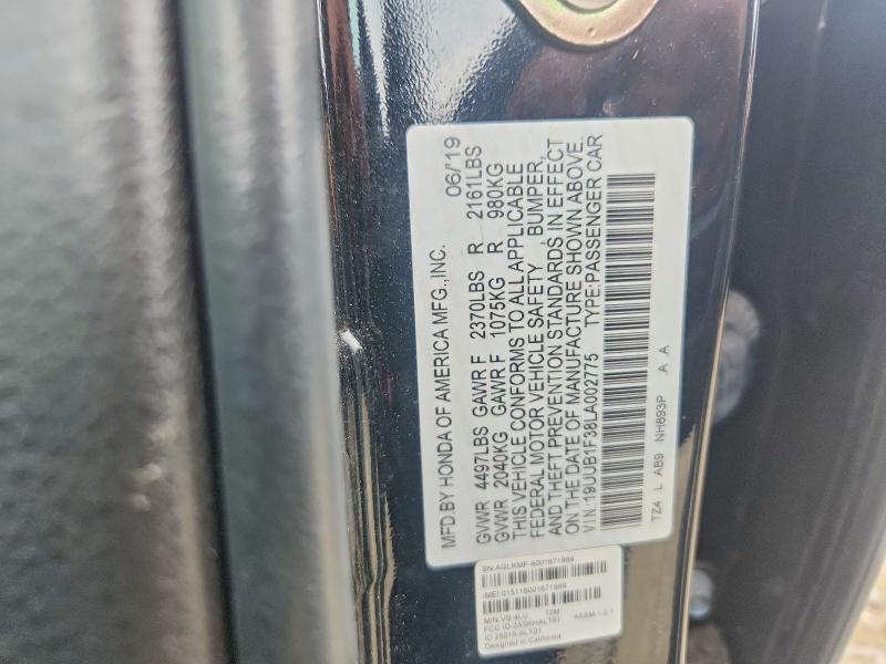61943586 :رقم المزاد ، 19UUB1F38LA002775 vin ، 2020 Acura Tlx مزاد بيع