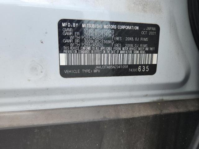 63575396 :رقم المزاد ، JA4J3TA85NZ041058 vin ، 2022 Mitsubishi Outlander مزاد بيع