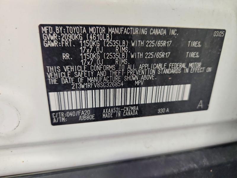 Продаж на аукціоні авто 2025 Toyota Rav4, vin: 2T3W1RFV8SC326854, номер лоту: 60836626