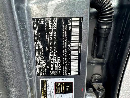 60915696 :رقم المزاد ، 4JGFF5KE7LA152401 vin ، 2020 Mercedes-benz Gls مزاد بيع