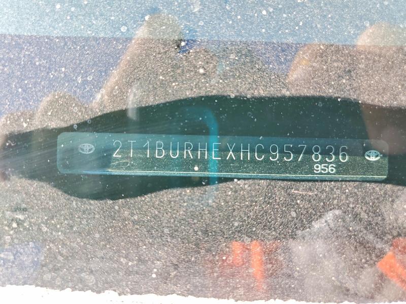 59978466 :رقم المزاد ، 2T1BURHEXHC957836 vin ، 2017 Toyota Corolla مزاد بيع