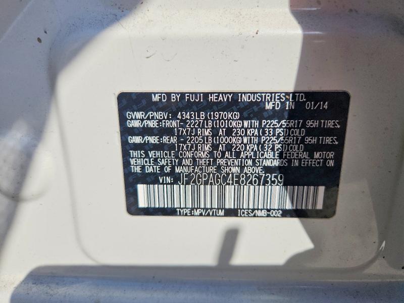 2014 Subaru Xv Crosstrek მანქანა იყიდება აუქციონზე, vin: JF2GPAGC4E8267359, აუქციონის ნომერი: 73559285