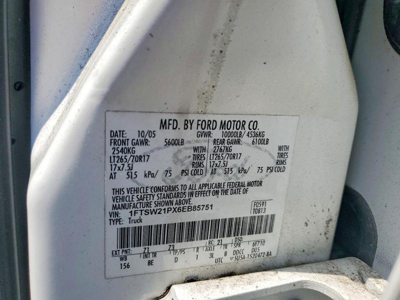 Aukcja sprzedaży 2006 Ford F250, vin: 1FTSW21PX6EB85751, numer aukcji: 59530836