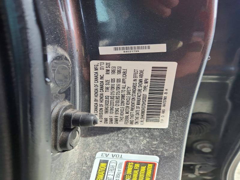 61941026 :رقم المزاد ، 2HKRM3H37DH520037 vin ، 2013 Honda Cr-v مزاد بيع
