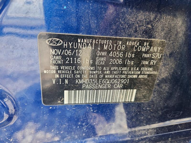 60800926 :رقم المزاد ، KMHD35LE6DU062901 vin ، 2013 Hyundai Elantra Gt مزاد بيع