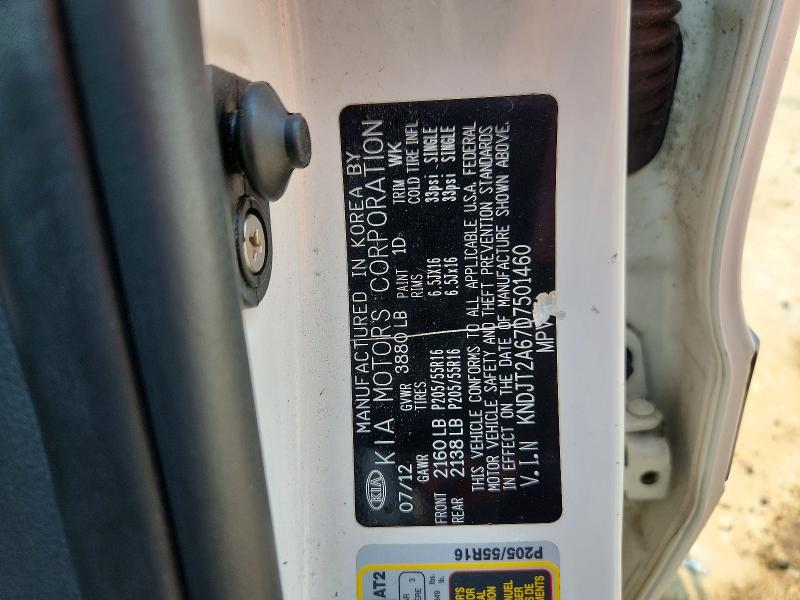 61087476 :رقم المزاد ، KNDJT2A67D7501460 vin ، 2013 Kia Soul مزاد بيع