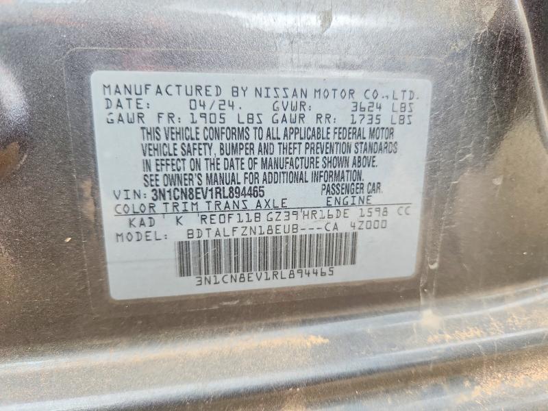 Продаж на аукціоні авто 2024 Nissan Versa, vin: 3N1CN8EV1RL894465, номер лоту: 62112126