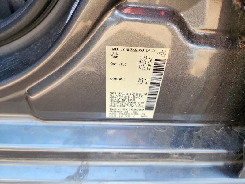 2020 Nissan Altima მანქანა იყიდება აუქციონზე, vin: 1N4BL4BV6LC169089, აუქციონის ნომერი: 61813586