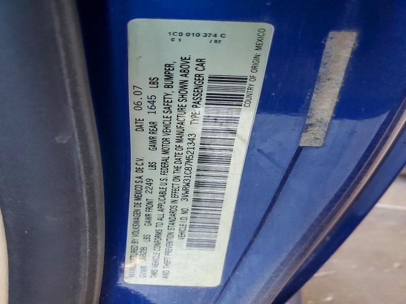 Aukcja sprzedaży 2007 Volkswagen New Beetle, vin: 3VWRW31C87M521343, numer aukcji: 60928516