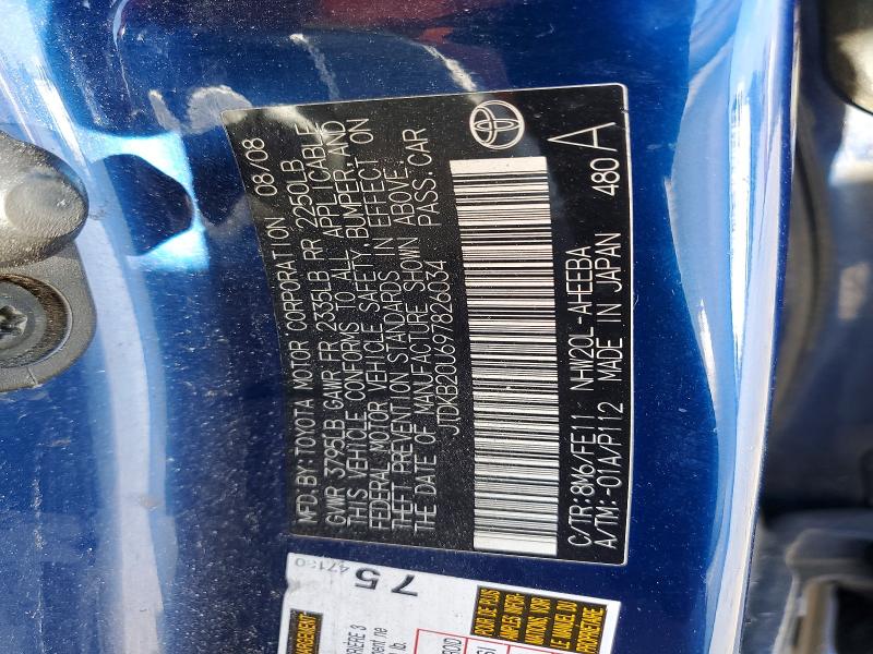 61599916 :رقم المزاد ، JTDKB20U697826034 vin ، 2009 Toyota Prius مزاد بيع